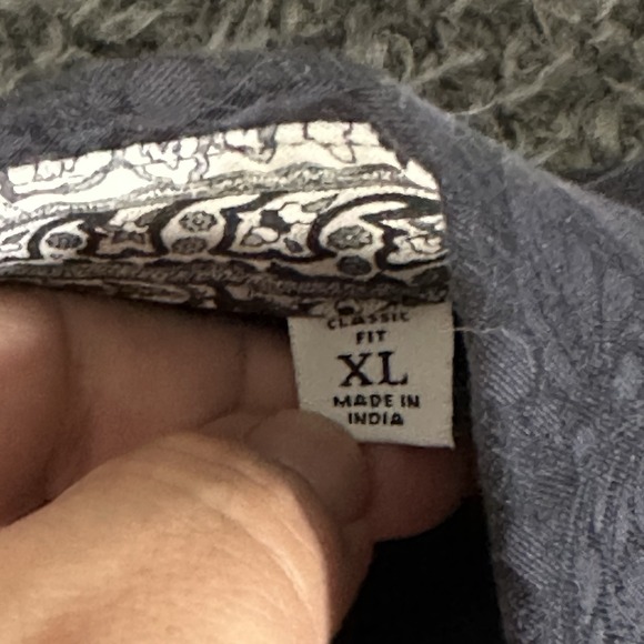 Robert Graham Shirt Mens XL Blue Floral Long Sleeve Flip Cuff Cotton Button Up - Picture 4 of 8